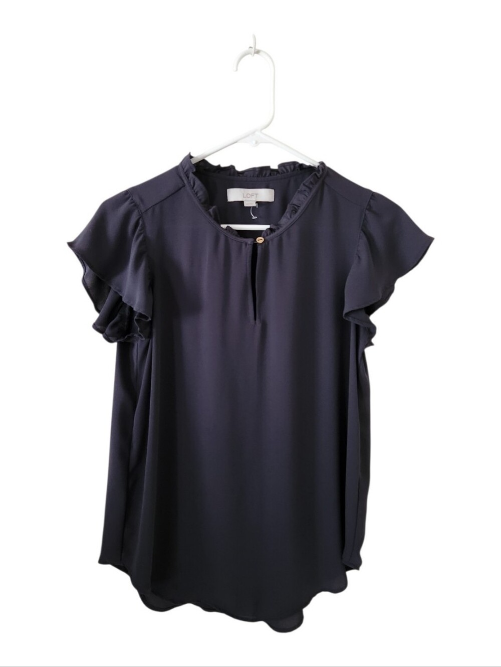 Loft Dark Grey Flutter Sleeve Top